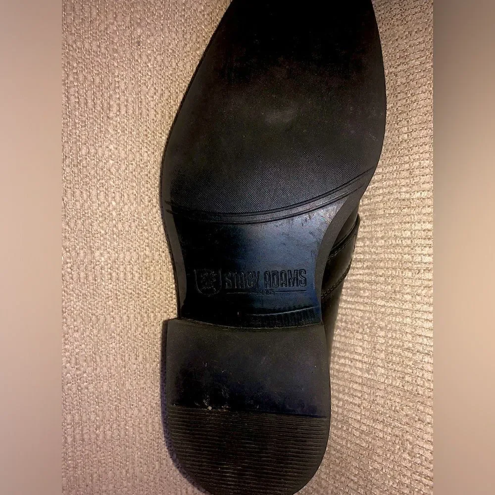 🔥Stacy Adams dress shoes size 12 months in black and silver hardware